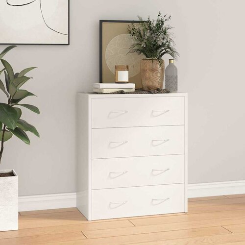  Komoda s 4 ladice 60 x 30,5 x 71 cm visoki sjaj bijela Cijene