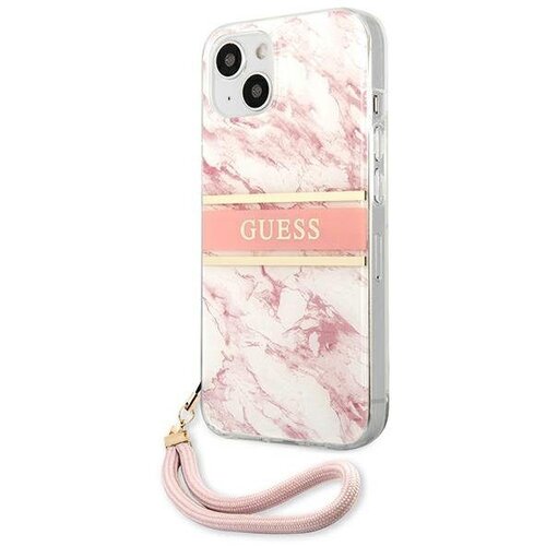Guess Phone Case Marble Design Cord za Iphone 13 Slike