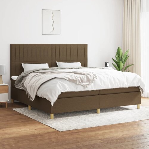 The Living Store Box spring postelja z vzmetnico temno rjav 200x200 cm blago - Box Spring Postelja, (21517176) Slike