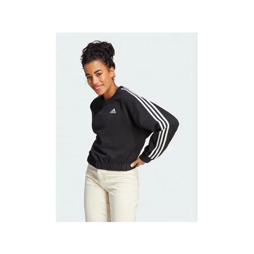 Adidas Jopa Essentials 3-Stripes Crop Sweatshirt HR4926 Črna Loose Fit