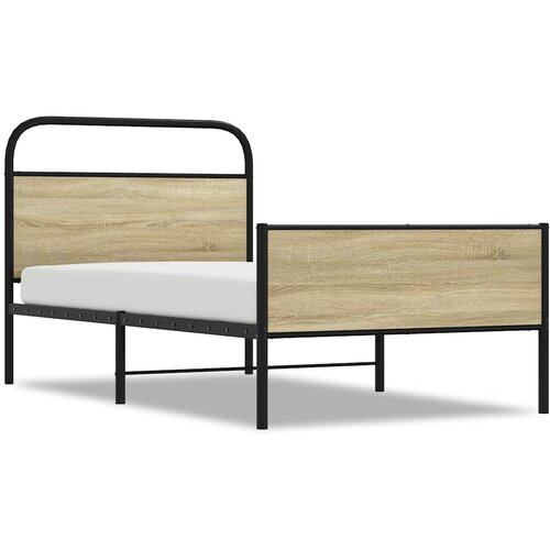 Maison Chic Posteljni okvir - Enojna postelja - Postelja za odrasle brez vzmetnice 100x190 cm sonoma hrast inž. les-J10364, (21759053) Slike