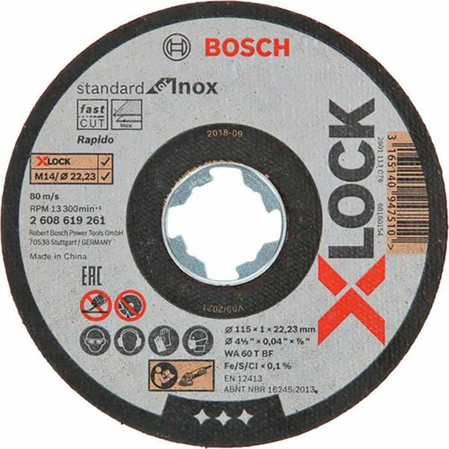 Bosch X-LOCK Standard for Inox 10x115x1x22,23 mm za ravno sečenje - 2608619266 Slike