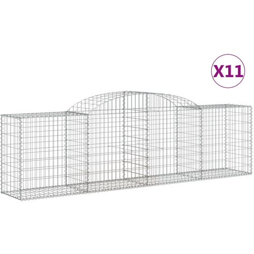  Lučne gabionske ko&amp;scaron;are 11 kom 300x50x80/100cm pocinčano željezo Slike