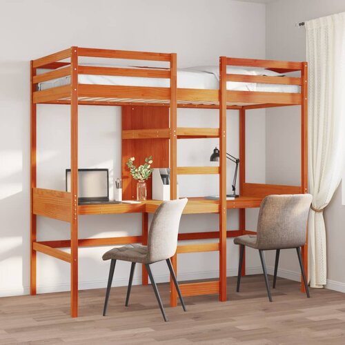 VidaXL Okvir za pograd brez vzmetnice rjava 75x190 cm trdna borovina Slike
