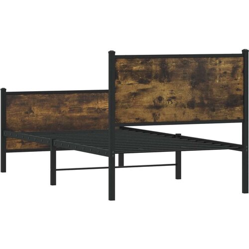 VidaXL Metalni okvir kreveta s uzglavljem i podnožjem 90 x 200 cm Slike