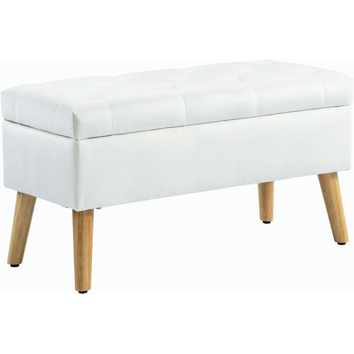HOMCOM sedežna klop poliester, pena 80D x 35&Scaron; x 42V cm Bel, (5000242516) Cene