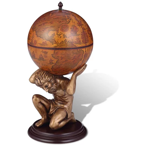 vidaXL globus z barom / stojalo za vino Atlas dizajn 42x42x85 cm