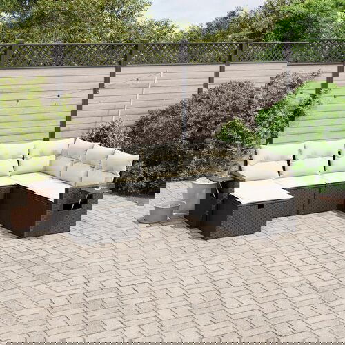 vidaXL 7-dijelni set vrtnih sofa od poliratana s jastucima crni Cijene