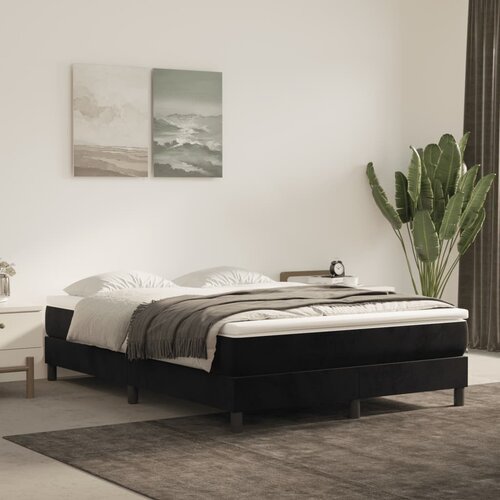 vidaXL Vzmetnica z žepkasto vzmetjo črna 140x190x20 cm žamet Cene