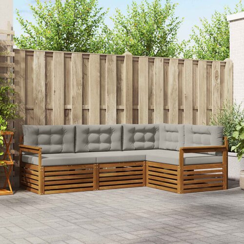  Set vanjskih sofa 4 kom. Prirodna i svijetlo siva Cene
