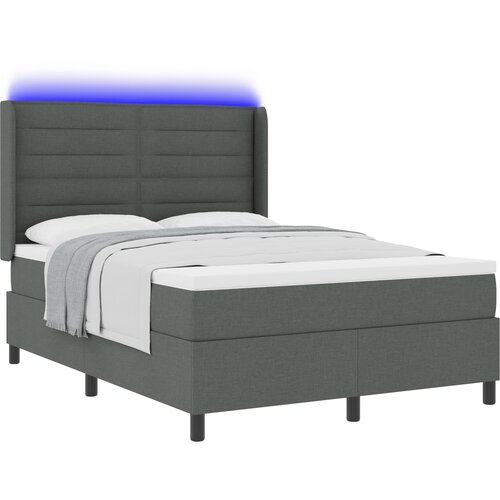 vidaXL LED Box Spring Krevet Tamno siva 160 x 200 cm tkanina Cene