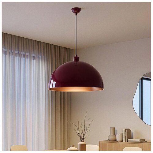 Brilagi LED luster na lanku METALO 1xE27/40W/230V prečnik 60 cm bordo/bakarna Slike