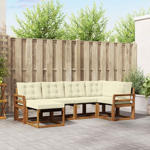  Set vanjskih sofa 6 kom. Prirodna i krem Smeđa 249 x 130,5 x 73 cm Slike