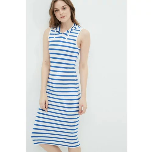Koton Women's Blue Striped Dress