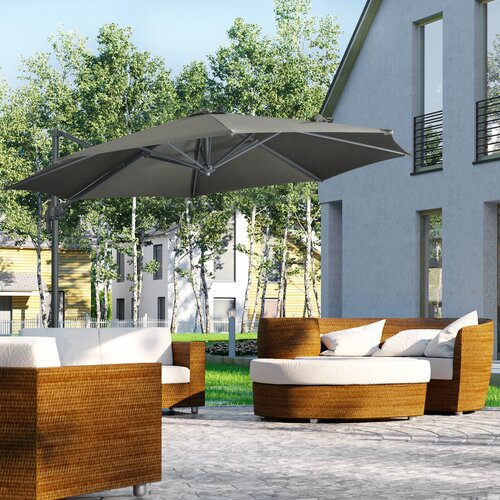 Outsunny vrtni dežnik, vrtljiv za 360°, z nastavljivim kotom, Ø294x248cm, siva, (20744484) Cene