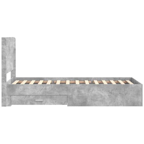  Okvir za krevet s pohranom i uzglavljem Betonska siva - Betonska siva 75 x 190 cm Slike