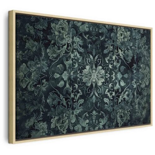  Slika - Oriental Pattern Carpet: Emerald Ornaments and Worn Patterns 90x60 U prirodnom drvenom okviru Cene