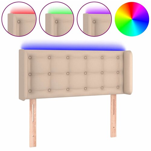  LED uzglavlje boja cappuccina 83x16x78/88 cm od umjetne kože Slike