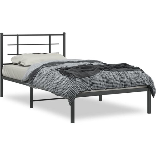 vidaXL Metalni okvir za krevet s uzglavljem crni 100x200 cm Cijene