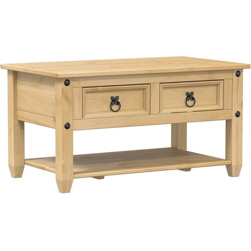 Maison Chic Klubska mizica - kavna mizica - Nizka mizica s predali Corona 85x50x45 cm trdna borovina, (21752975) Slike