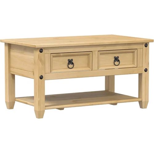 MAISON CHIC Klubska mizica - kavna mizica - Nizka mizica s predali Corona 85x50x45 cm trdna borovina, (21752975)