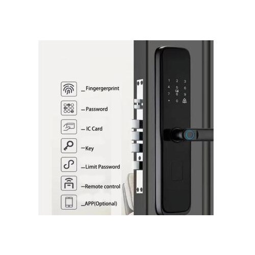 Smart Nest Pametna brava 8 sa otiskom prsta (crna) Slike
