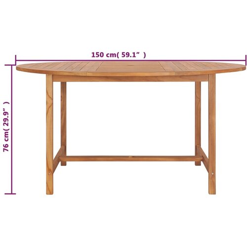  Vrtni stol 150 x 76 cm od masivne tikovine Slike