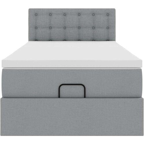 VidaXL otomanski krevet s madracem svijetlosivi 90x200 cm tkanine Slike