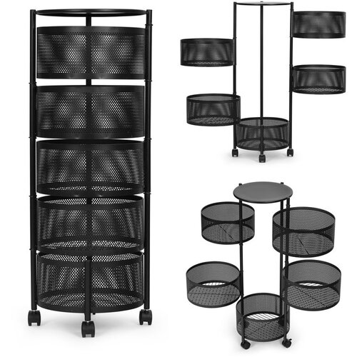  Organizator za kuhinjske police s rotirajućim policama, 5 razina, metal, ModernHome Slike