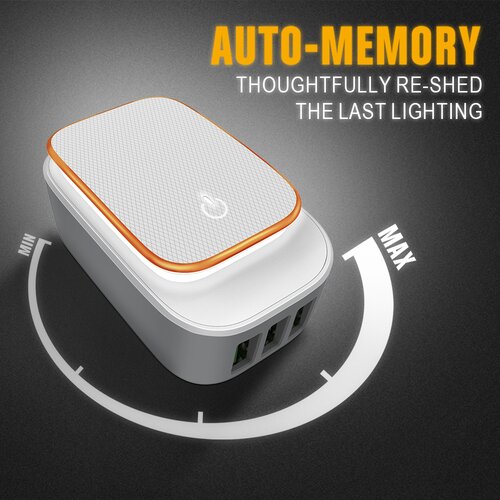 Ldnio A3305 3xUSB 5V/3.4A microUSB touch light beli punjač za mobilni telefon Slike