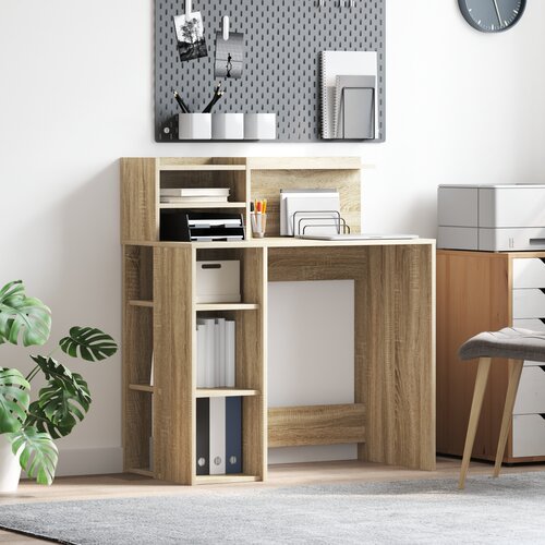 vidaXL Stol s pohranom Sonoma hrast 90x48x101.5 cm Inženjersko drvo Cijene