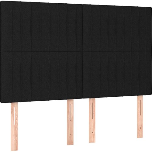 Maison Chic Posteljno vzglavje - Vzglavna omarica 4 kosa črn 72x5x78/88 cm blago, (22077787) Cene