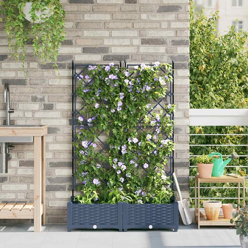  Vrtna saksija 2 kom. Siva 80 x 40 x 125,5 cm PP Slike