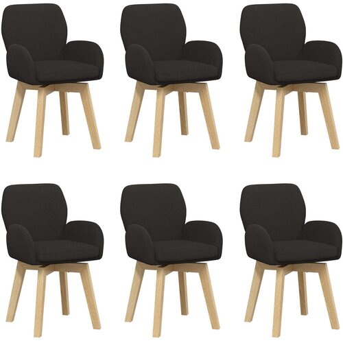 VidaXL Vrtilne jedilne stole 6 pcs Boucl&amp;eacute; Črna 54 x 58 x 87 cm, (5000296639) Slike