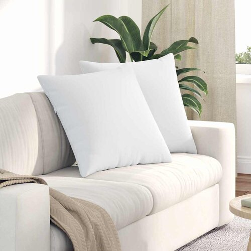 vidaXL Blazine za kavč 2 pcs Bela 80 x 80 cm blago Cene