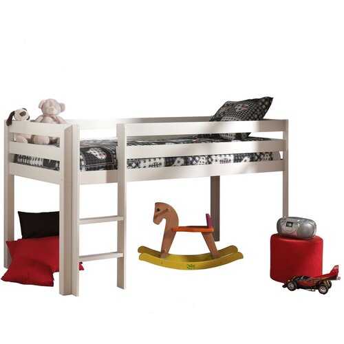Vipack Bijeli dječji krevet na kat od borovine 90x200 cm PINO - Slike