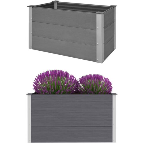 VidaXL Vrtna Posuda za Sadnju WPC 100x50x54 cm Siva Slike