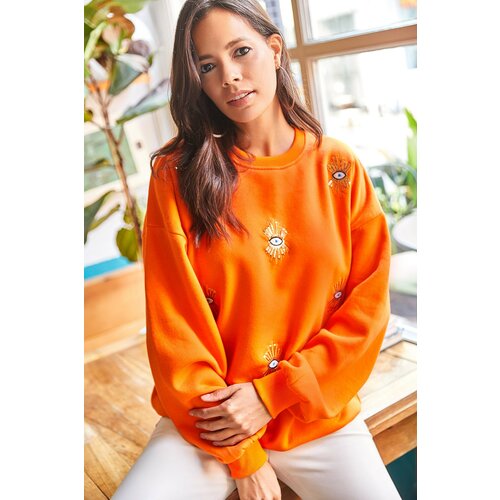 Olalook Sweatshirt - Orange - Oversize Slike