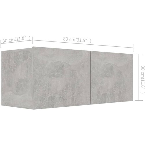  ormarići 4 kom boja betona 80 x 30 x 30 cm konstruirano drvo Slike