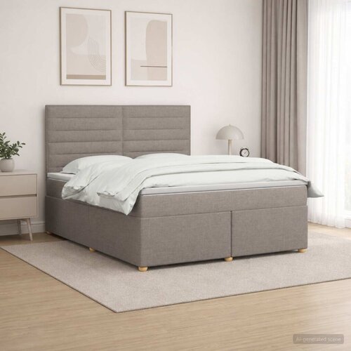  Boxspring krevet s madracem Sivosmeđa 140 x 200 cm Tkanina - Sivosmeđa 140 x 200 cm Dizajn linija Cene