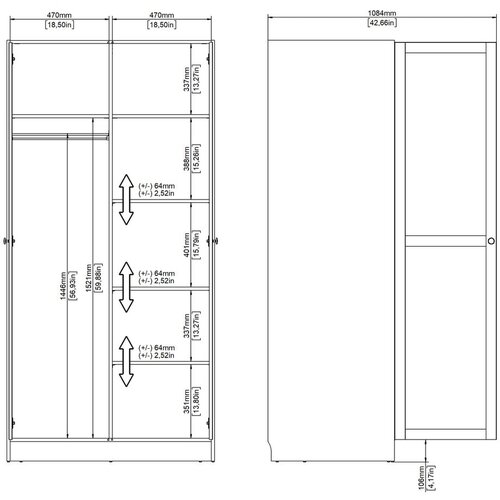 Tvilum Bela garderobna omara 99x200x62 cm Billund &amp;ndash; Slike