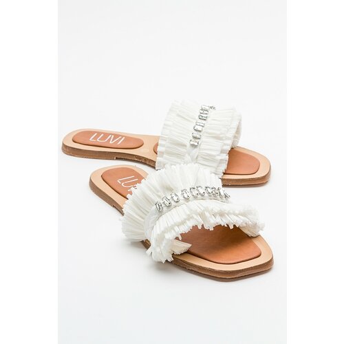 LuviShoes LUPE Women's Slippers with White Stones Cene