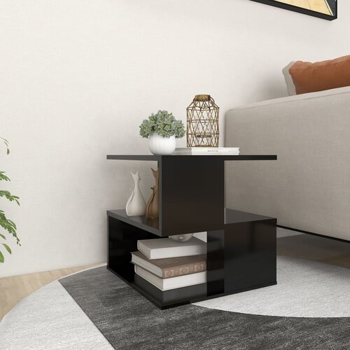 Furnova Stranska mizica črna 40x40x40 cm iverna plo&amp;scaron;ča, (21914121) Slike