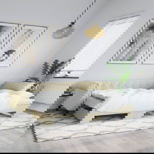 The Living Store Izvlečna dnevna postelja krem 90x200 cm umetno usnje - Izvlečna Dnevna Postelja, (21508893) Cene