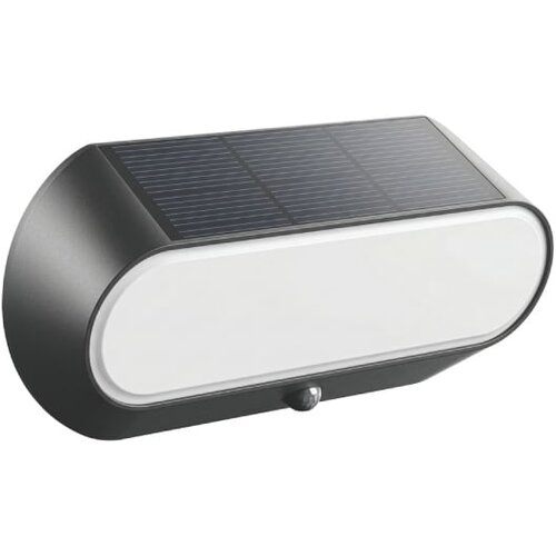  Ovalna solarna zidna lampa sa senzorom pokreta, 5W, 500lm, 4000K, crna Slike