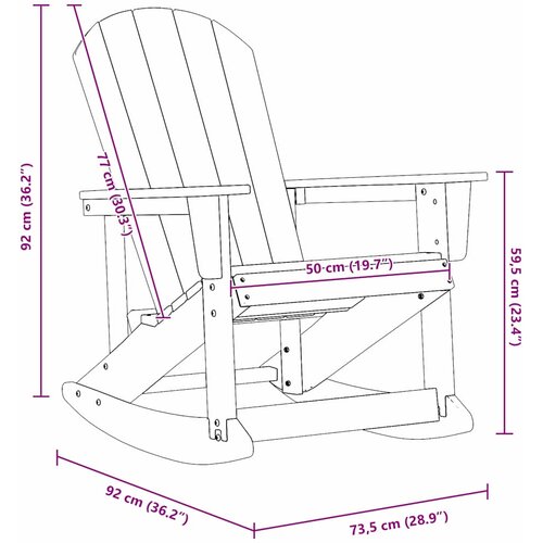  Adirondack ljuljačka Bijelo 92 x 73,5 x 92 cm HDPE Slike