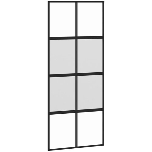 vidaXL Drsna vrata črna 90x205 cm kaljeno steklo in aluminij, (20983093) Cene