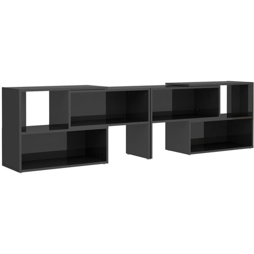 Maison Chic TV omarica - TV stojalo - Televizijska omarica visok sijaj siva 149x30x52 cm iverna plo&amp;scaron;ča, (21699428) Slike