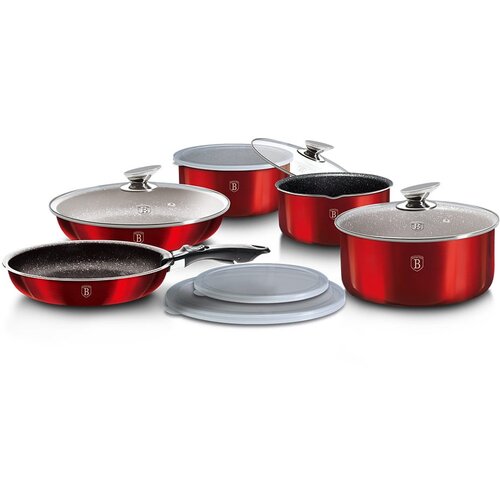 Shumee set lončkov 12 kosov click & cook berlinger haus metallic line bordo BH-1674, (21384459) Cene