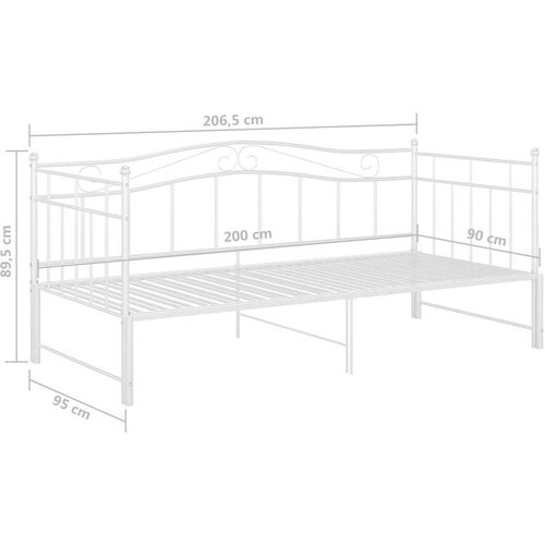 VidaXL okvir za krevet na razvlačenje bijeli metalni 90 x 200 cm Slike